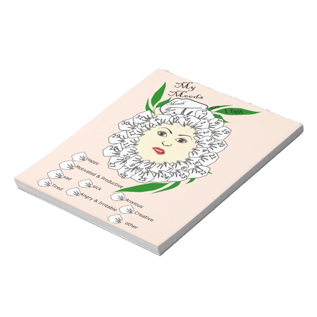 Monthly Mood Tracker Notepad (Rotated)