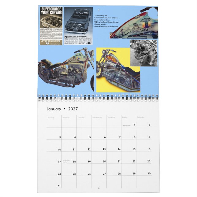 Monthly Motorcycle Marvels 2013 Calendar (Jan 2027)