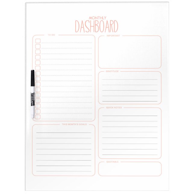 Monthly Organize and Planning Board (Front)