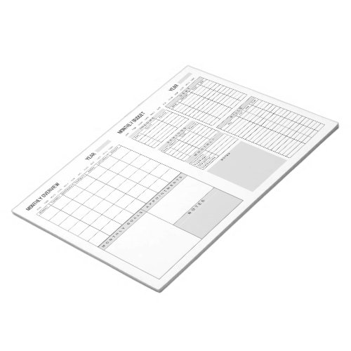 Monthly Overview and Monthly Budget Notepad