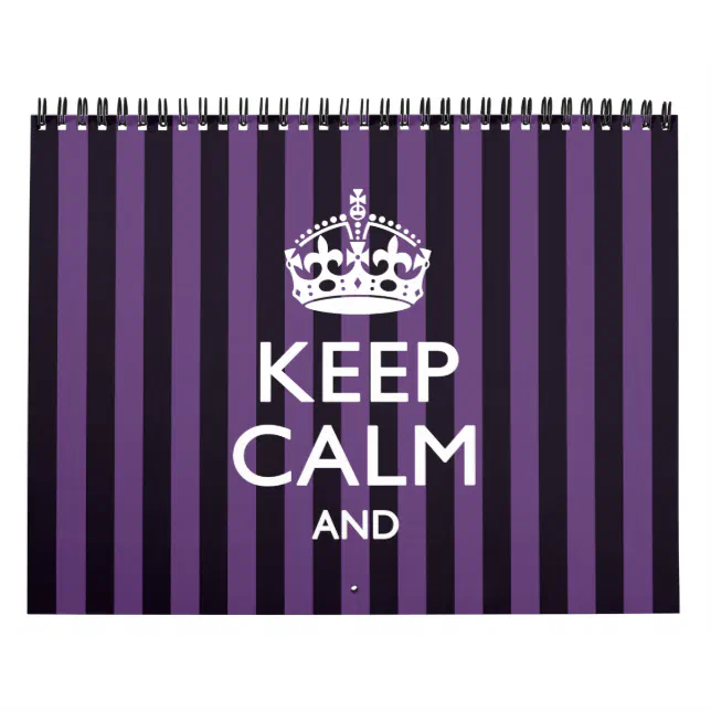 keep calm crown purple