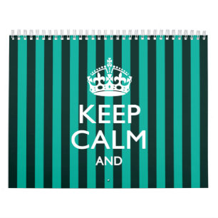 Monthly Personalized KEEP CALM Your Text Stripes Calendar