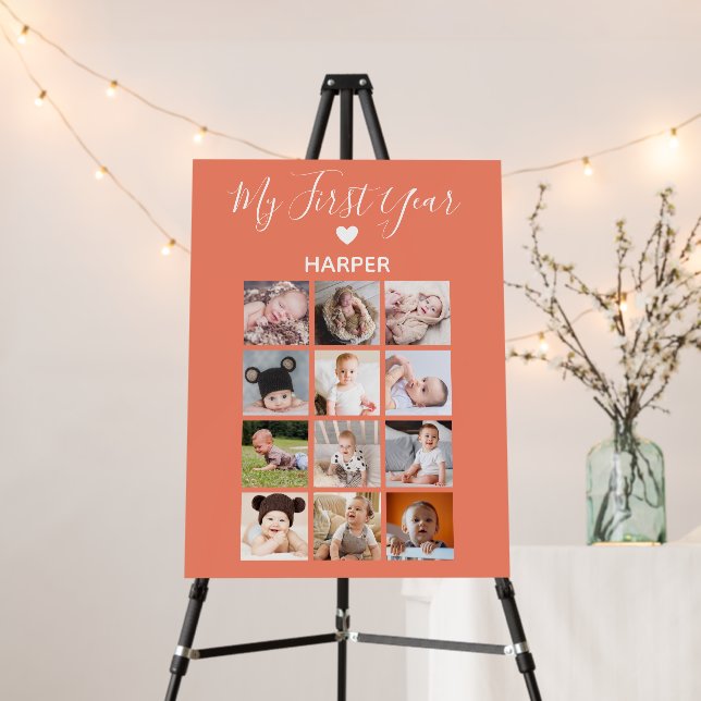 Monthly Photo Baby First Birthday Display Foam Board (In Situ (Stand))
