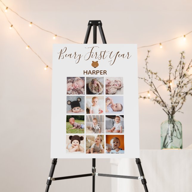 Monthly Photo Baby First Birthday Display Foam Board (In Situ (Stand))