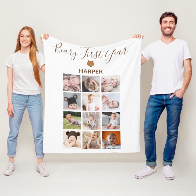 Monthly Photo Baby First Year Fleece Blanket (In Situ)