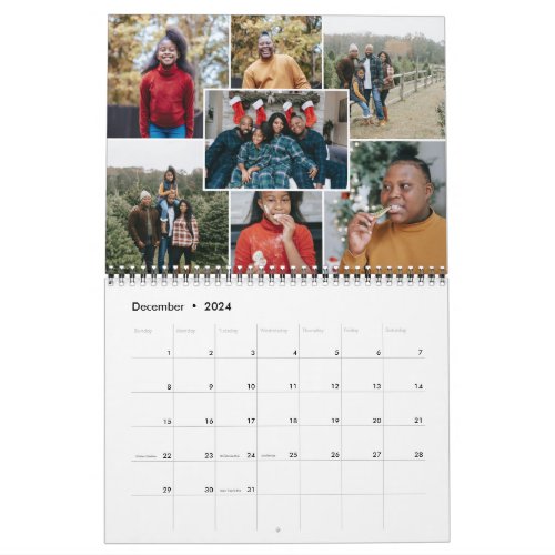 Monthly Photo Collage 7 Family Photos Calendar