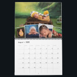Monthly Photo Collage Family Photos Calendar<br><div class="desc">Photo collage calendar to which you can add five photos to every month in a charming collage with one larger photo and four smaller square photos spread out across the bottom of the larger photo. With five photos per month you can add 60 of your own favorite photos from the...</div>