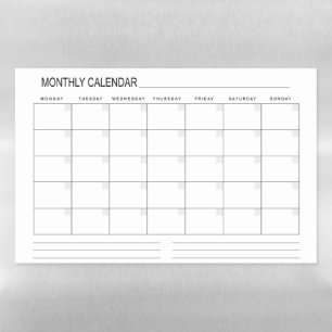 Monthly Planner Calendar Magnetic Dry Erase Sheet