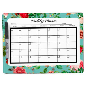 Monthly Planner Dry Erase Board With Keychain Holder