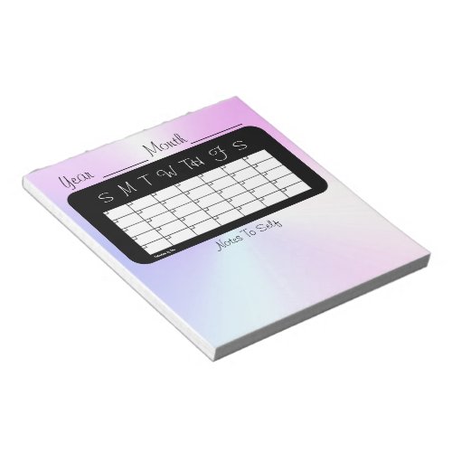 Monthly Planner Miami Shimmer Calendar by Janz Notepad