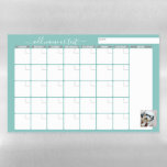 Monthly Planner modern script and photo aqua Magnetic Dry Erase Sheet<br><div class="desc">A girly yet upscale design in fresh, cheerful colors. If you need to adjust the text or colors, click on the customize it button and make changes. Perfect to start the New Year and stay organized with this calendar. A perfect organization tool for any home office, mom or even a...</div>