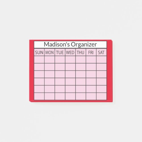 Monthly Planner Organizer Post_it Notes