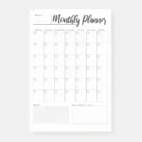 Minimalist Monthly Planner Mini Calendar Post-it Notes