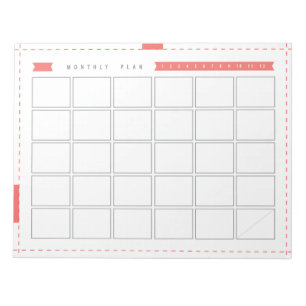 Monthly Planner - Rd Ribbon Notepad