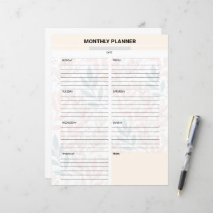 Monthly Planner Template