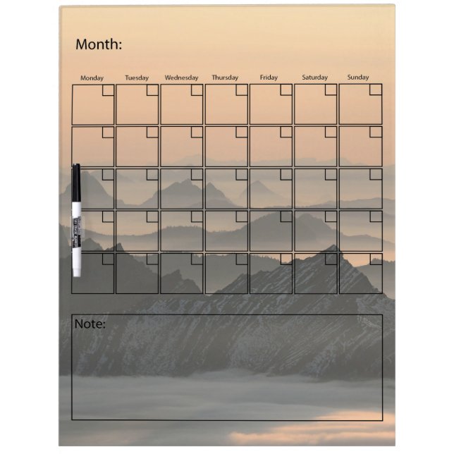 Monthly Planner Whiteboard (Front)