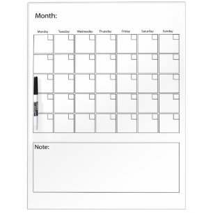 Monthly Planner Whiteboard