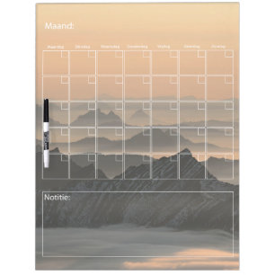 Monthly scheduler dry erase board