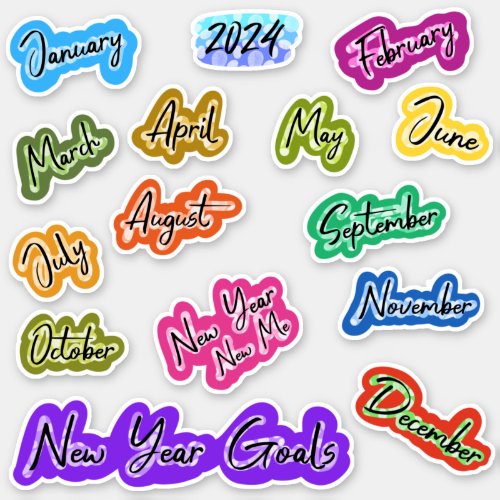 Monthly Stickers 2024 Journal Sticker Pack