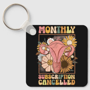 Monthly Subscription Cancelled Uterus Support Hyst Keychain