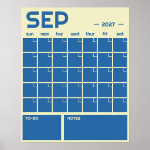 Monthly Undated Bold Vibrant Color Wall Calendar Poster