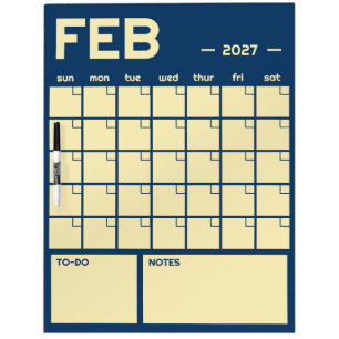 Monthly Undated Vibrant Color Planner Calendar Dry Erase Board
