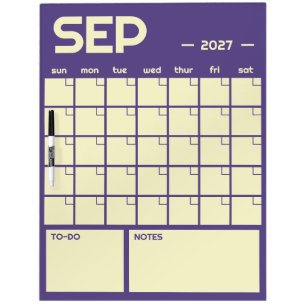 Monthly Undated Vibrant Color Planner Calendar Dry Erase Board