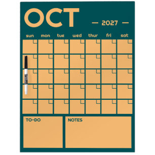 Monthly Undated Vibrant Color Planner Calendar Dry Erase Board