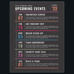 Monthly Upcoming Calendar of Events Schedule Flyer<br><div class="desc">Monthly Upcoming Calendar of Events Schedule Flyer. Customize To Your Liking.</div>