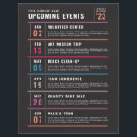 Monthly Upcoming Calendar of Events Schedule Flyer<br><div class="desc">Monthly Upcoming Calendar of Events Schedule Flyer. Customize To Your Liking.</div>