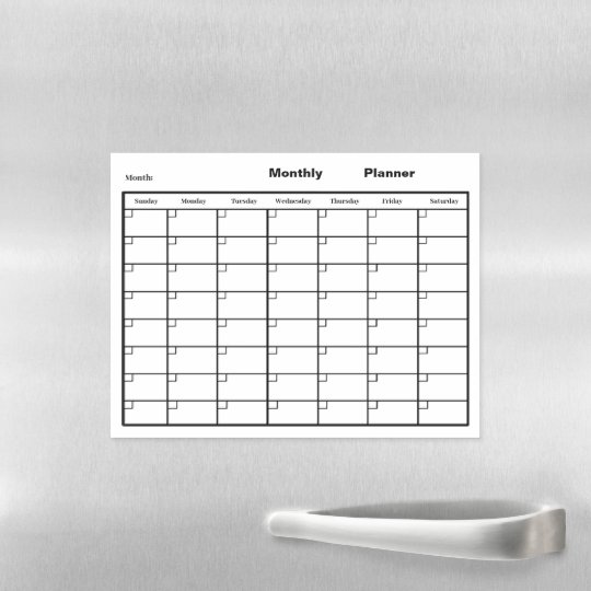 Monthly Weekly Planner Magnetic Dry Erase Sheet