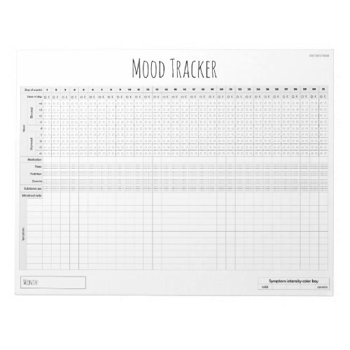 Monthly Wellness Tracker Mood Journal for Bipolar  Notepad