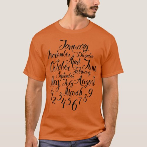 Months And Number T_Shirt