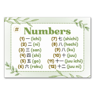Months in Japanese (Flash Cards) Table Number