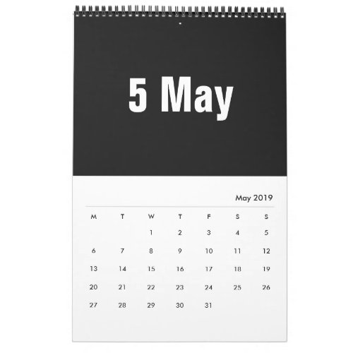 Months in White  2020 Calendar