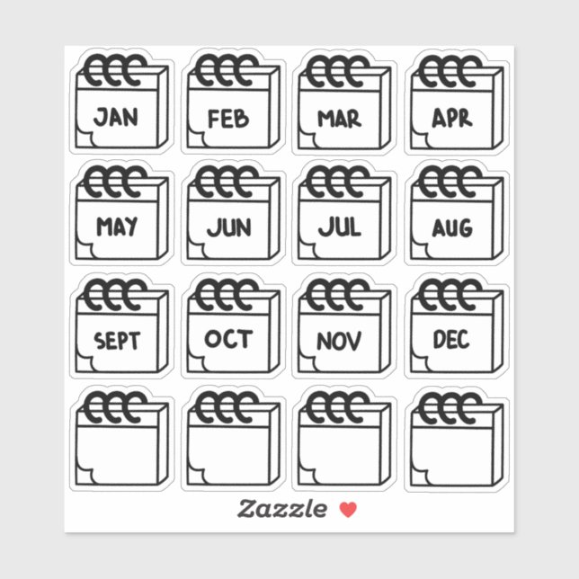 Months of the Year Multi-Pack Sticker (Sheet)