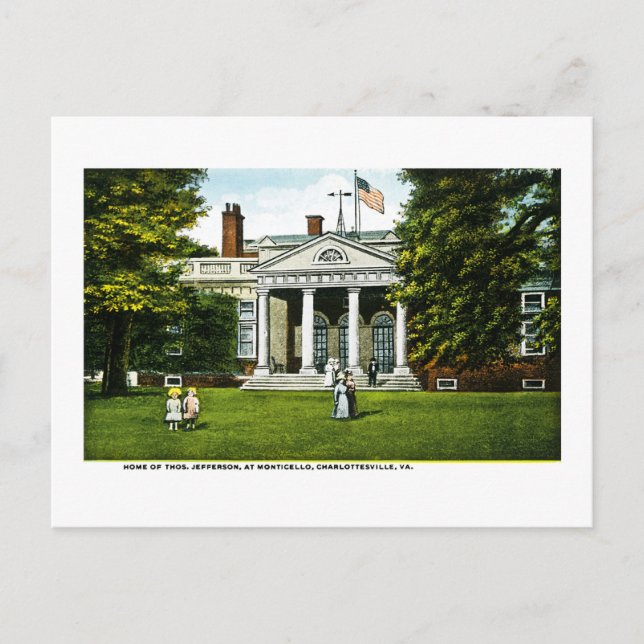 Monticello, Charlottesville, Virginia Postcard (Front)