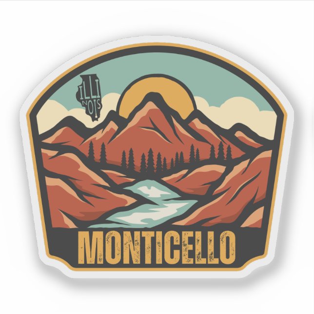 Monticello, Illinois  Sticker (Front)