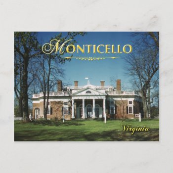Monticello  Jefferson's Home  Virginia Postcard by HTMimages at Zazzle