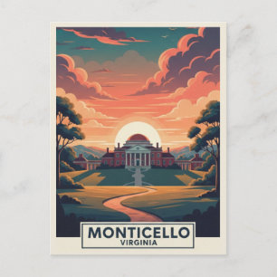 Monticello Virginia Travel Postcard