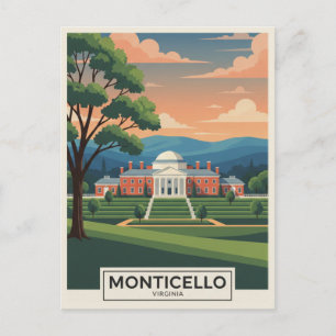 Monticello Virginia Travel Postcard