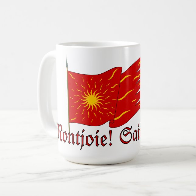 Montjoie! Saint-Denis! Red Oriflamme with Sun Coffee Mug (Front Left)