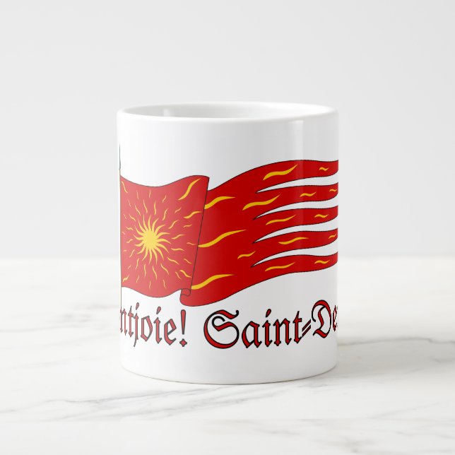 Montjoie! Saint-Denis! Red Oriflamme with Sun Giant Coffee Mug (Front)