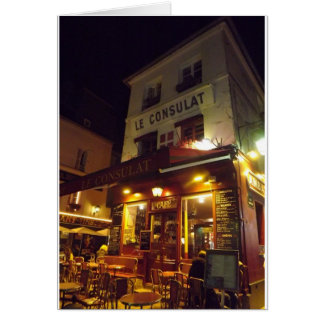 Montmartre Cafe, Paris at night Cards