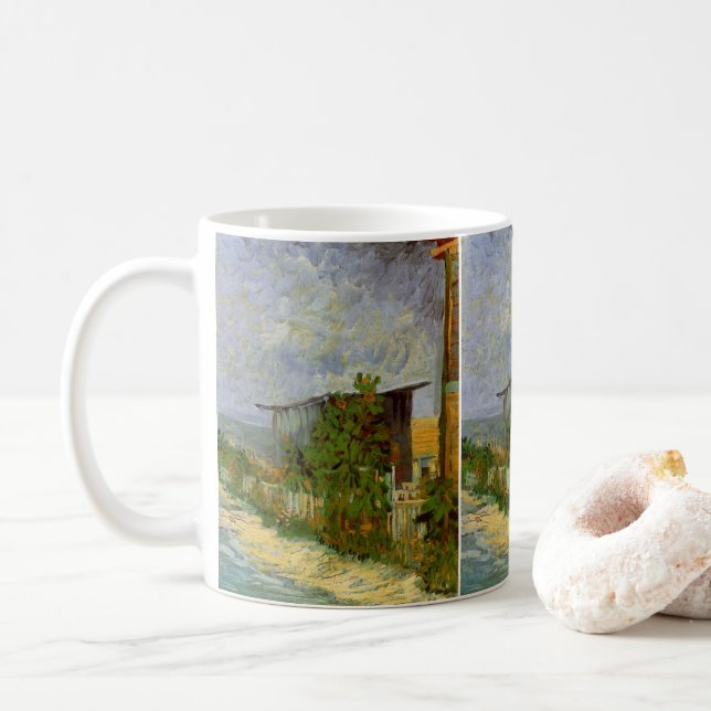 Montmartre Path and Sunflowers by Vincent van Gogh Coffee Mug (With Donut)