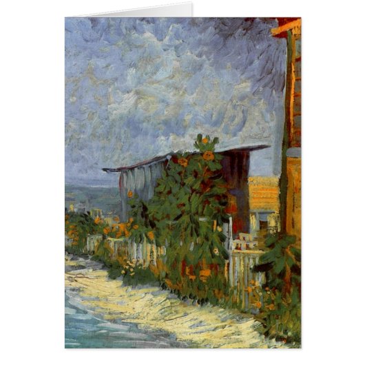 Montmartre Path with Sunflowers Van Gogh Fine Art Cards (Front)