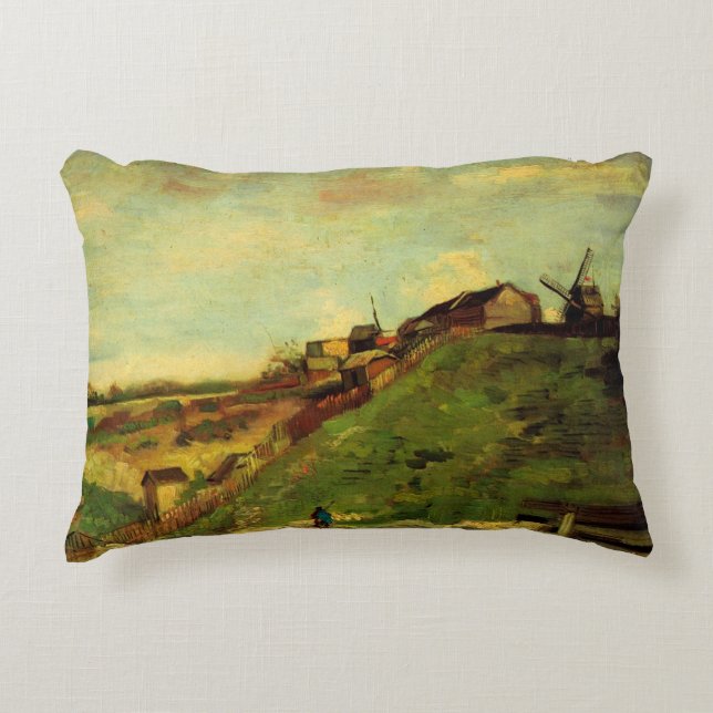 Montmartre: Quarry, the Mills by Vincent van Gogh Accent Pillow (Front)