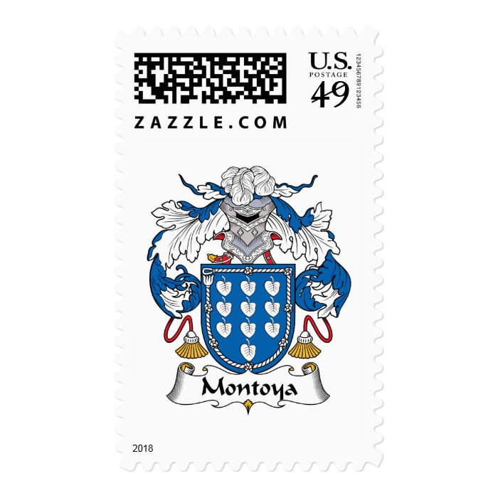 Montoya Family Crest Postage Stamps