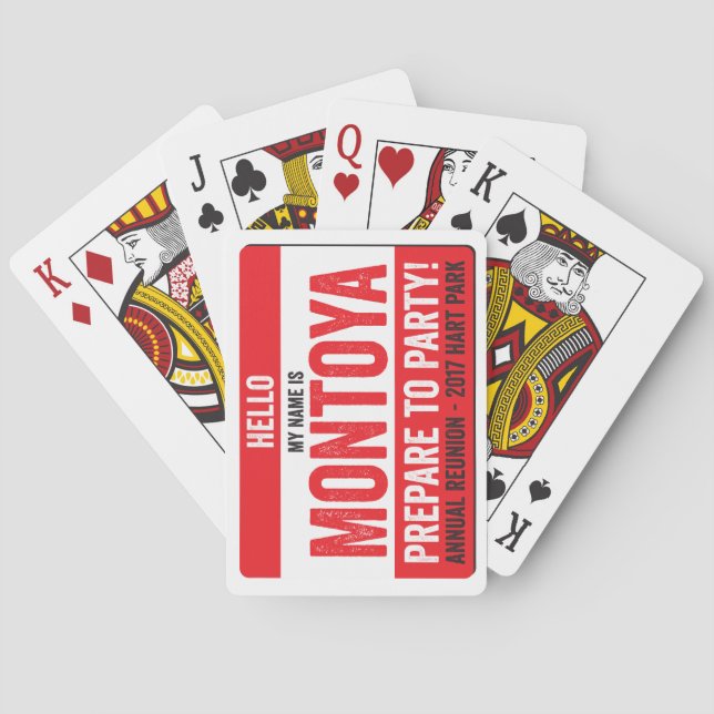 Montoya Reunion 2017 - Prepare to Party! Poker Cards (Back)