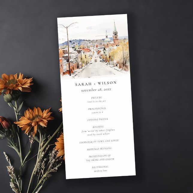 Montpelier City Scape Vermont Wedding Program (Creator Uploaded)